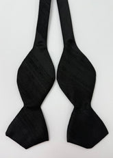 Black Thai Rough Silk Bow Tie THRBT-10